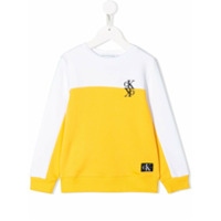 Calvin Klein Kids Suéter mangas longas bicolor - Amarelo
