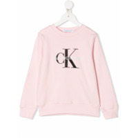 Calvin Klein Kids Suéter mangas longas com logo - Rosa