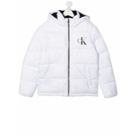 Calvin Klein Kids TEEN padded hooded jacket - Branco