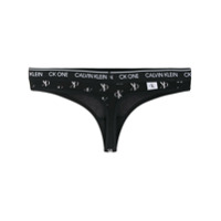 Calvin Klein Underwear Calcinha com estampa monogramada - Preto