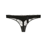 Calvin Klein Underwear Calcinha com recorte de renda - Preto