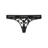 Calvin Klein Underwear Modern Dot cotton thong - Preto