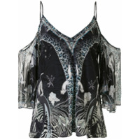 Camilla Blusa Astro Disco com recortes nos ombros - Azul