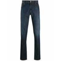 Canali Calça jeans reta cintura alta - Azul