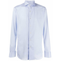 Canali Camisa de algodão com colarinho aberto - Azul