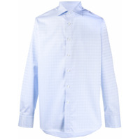 Canali Camisa de algodão com estampa xadrez - Azul