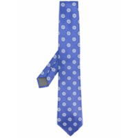 Canali Gravata de seda com padronagem geométrica - Azul