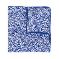 Canali Lenço de bolso de seda com estampa floral - Azul