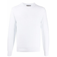 Canali Suéter decote careca com logo - Branco