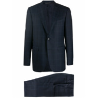 Canali Terno com abotoamento simples e padronagem - Azul