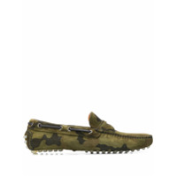 Car Shoe Mocassim bico quadrado com estampa camuflada - Verde