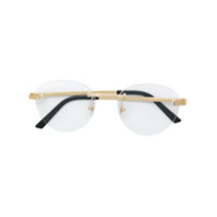Cartier Eyewear Armação de óculos arredondada banhada a ouro - Dourado