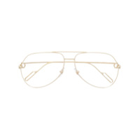 Cartier Eyewear Armação de óculos aviador - Dourado