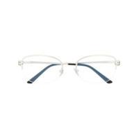 Cartier Eyewear Armação de óculos oval Panthère de Cartier - Prateado