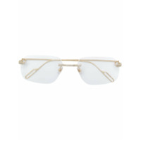 Cartier Eyewear Armação de óculos quadrada banhada a ouro - Dourado