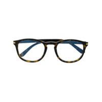 Cartier Eyewear Armação de óculos quadrada com efeito tartaruga - Marrom