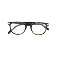 Cartier Eyewear Armação de óculos redonda Havana com efeito tartaruga - Marrom