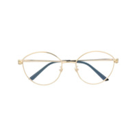 Cartier Eyewear Armação de óculos redonda Panthere - Dourado