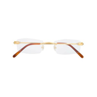 Cartier Eyewear Armação de óculos retangular - Dourado