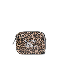 Casadei Bolsa tiracolo mini com estampa de leopardo - Marrom