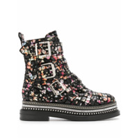 Casadei Bota com efeito de pele de crocodilo - Preto