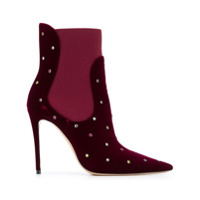 Casadei crystal embellished boots - Vermelho