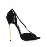 Casadei Sandália com alça no tornozelo e salto esculpido - Preto