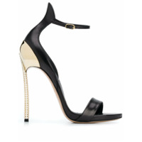 Casadei Sandália com aplicação de pérolas e salto 130mm - Preto