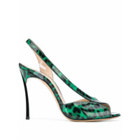 Casadei Sandália com estampa de leopardo - Verde