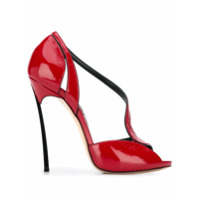 Casadei Sandália com recortes vazados e salto 130mm - Vermelho