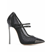 Casadei Scarpin Point d'Esprit com fivela - Preto