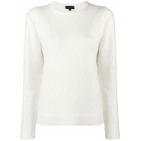 Cashmere In Love Suéter em cashmere com perfurações - Branco