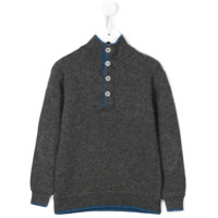 Cashmirino Suéter de cashmere com botões - Cinza