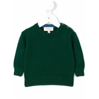 Cashmirino Suéter de cashmere com detalhe de botões - Verde