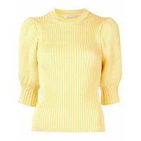 Cecilie Bahnsen ribbed knitted top - Amarelo