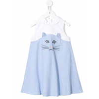 Charabia Vestido com estampa de gato - Azul