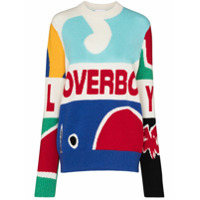 Charles Jeffrey Loverboy Suéter de tricô com detalhe de logo - Azul