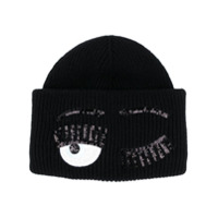 Chiara Ferragni Gorro com logo Flirting bordado - Preto