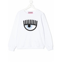 Chiara Ferragni Kids Camiseta com bordado de olho - Branco