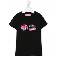 Chiara Ferragni Kids Camiseta com bordado Flirting - Preto
