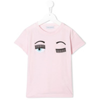 Chiara Ferragni Kids Camiseta com bordado 'Flirting' - Rosa