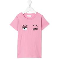 Chiara Ferragni Kids Camiseta com bordado - Rosa