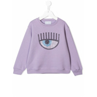 Chiara Ferragni Kids Moletom com aplicação de strass - Roxo