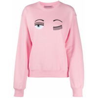 Chiara Ferragni Moletom com bordado Flirting - Rosa