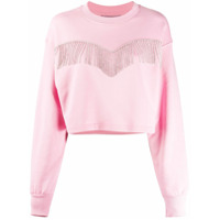 Chiara Ferragni Suéter mangas longas com strass e franjas - Rosa