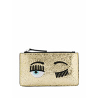 Chiara Ferragni winking eye glitter purse - Dourado