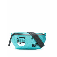 Chiara Ferragni winking eye glittered belt bag - Azul