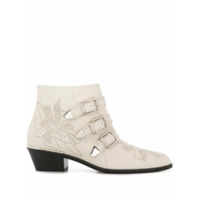 Chloé Ankle boot Susanna com fivela e salto 30mm - Branco