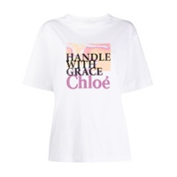 Chloé Camiseta com estampa Handle With Grace - Branco