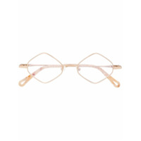 Chloé Eyewear Armação de óculos geométrica com logo - Dourado